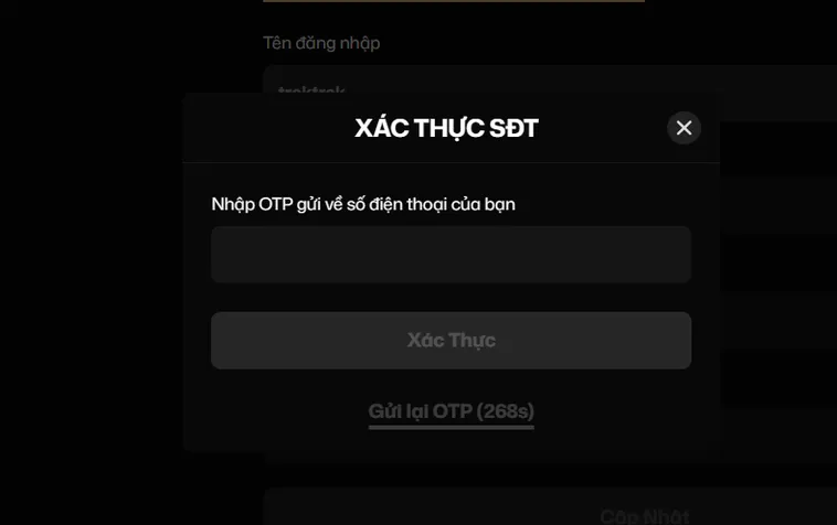 Xác thực OTP giúp mọi hành động rút tiền thắng cược về tài khoản ngân hàng được an toàn
