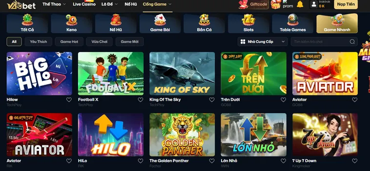 Bí Kíp Sát Phạt Danh Mục Game Nhanh VaoBet Nhận Tiền Về Ví