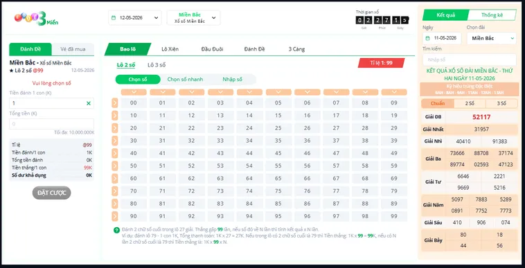 Trải Nghiệm Lô Đề 3 Miền Tại VaoBet Sảnh Cược Đẳng Cấp Châu Á