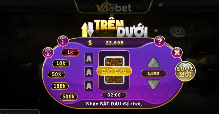 Trải Nghiệm Game Nhanh Trên Dưới Tại VaoBet Sảnh Cược Dự Đoán Siêu Tốc